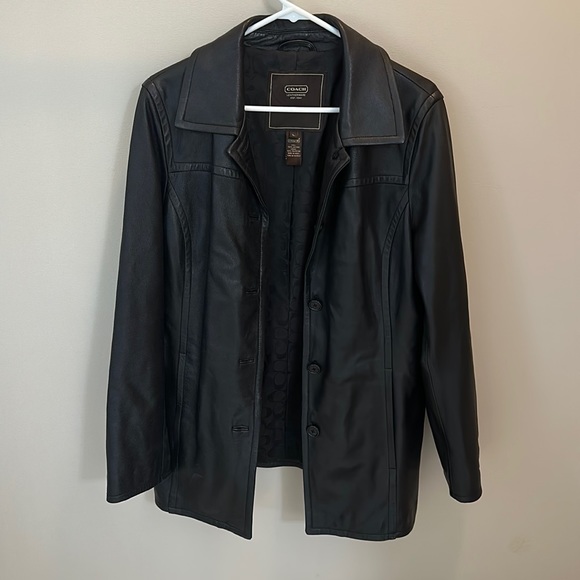 Like New Womens Coach Soft Leather Button Up Jacket - Picture 1 of 9